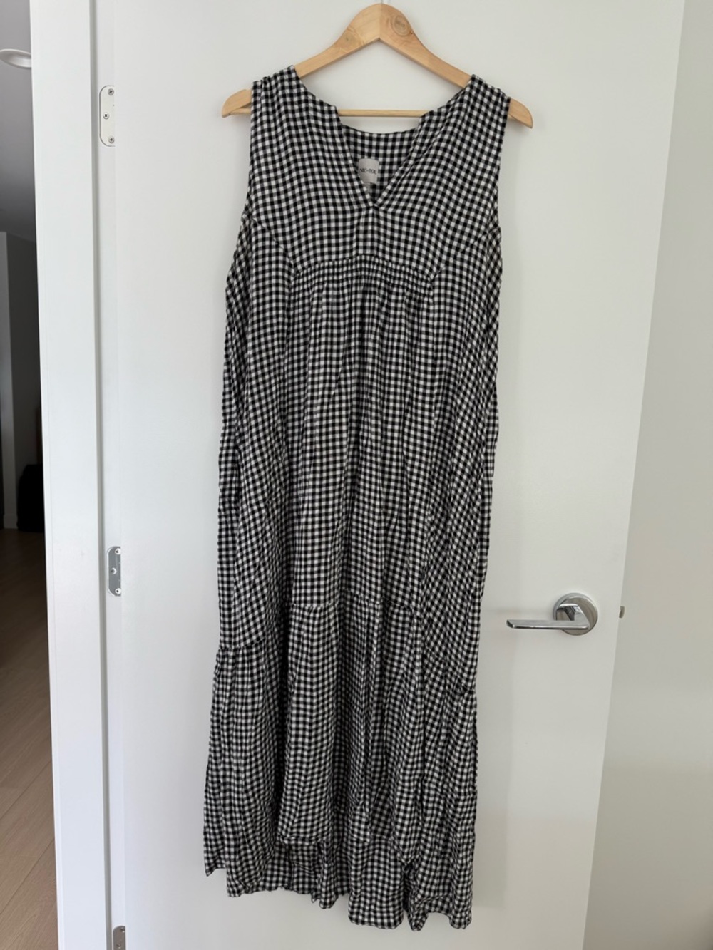 NIC+ZOE Black and White Gingham Maxi Dress